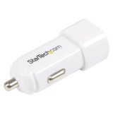 StarTech.com Caricatore accendisigari a doppia presa USB - Adattatore USB auto ad alta potenza ( 17W - 3.4 Amp) - bianco